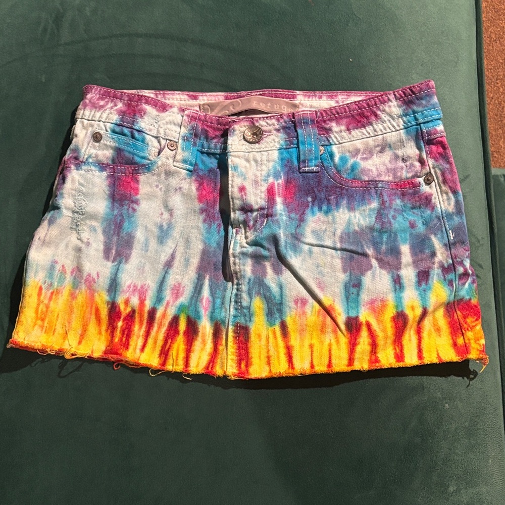 Colorful Tie-Dye Mini Skirt